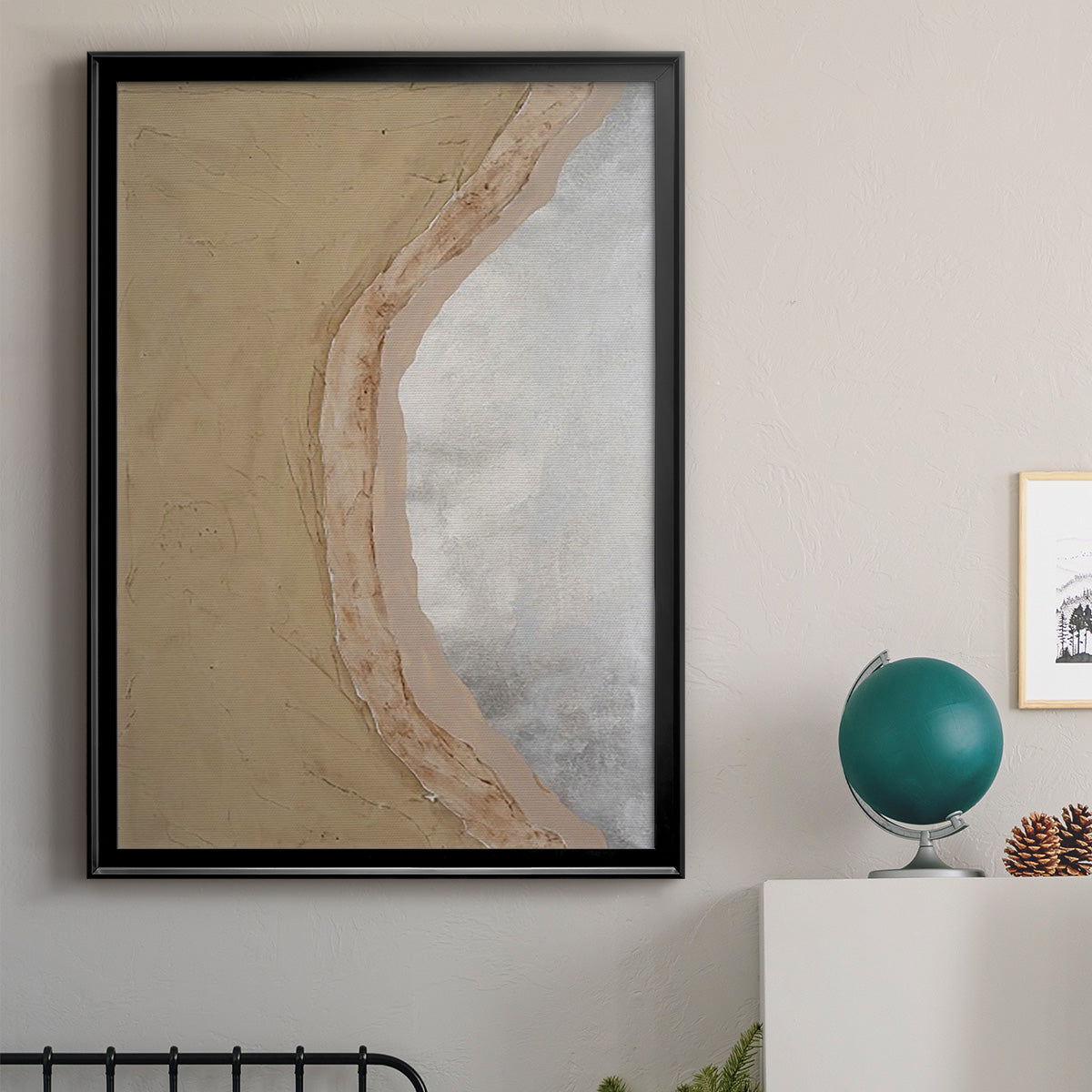 Silver Lake III - Modern Framed Canvas Print