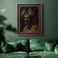 Surreal allegorical portrait representing the four seasons by Giuseppe Arcimboldo in an ornate bronzed mahogany wood frame displayed in a dark-toned interior setting.