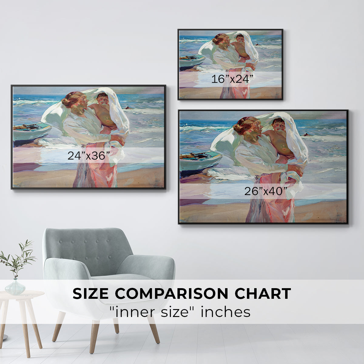 After Bathing, 1915 - Floater Framed Canvas Print