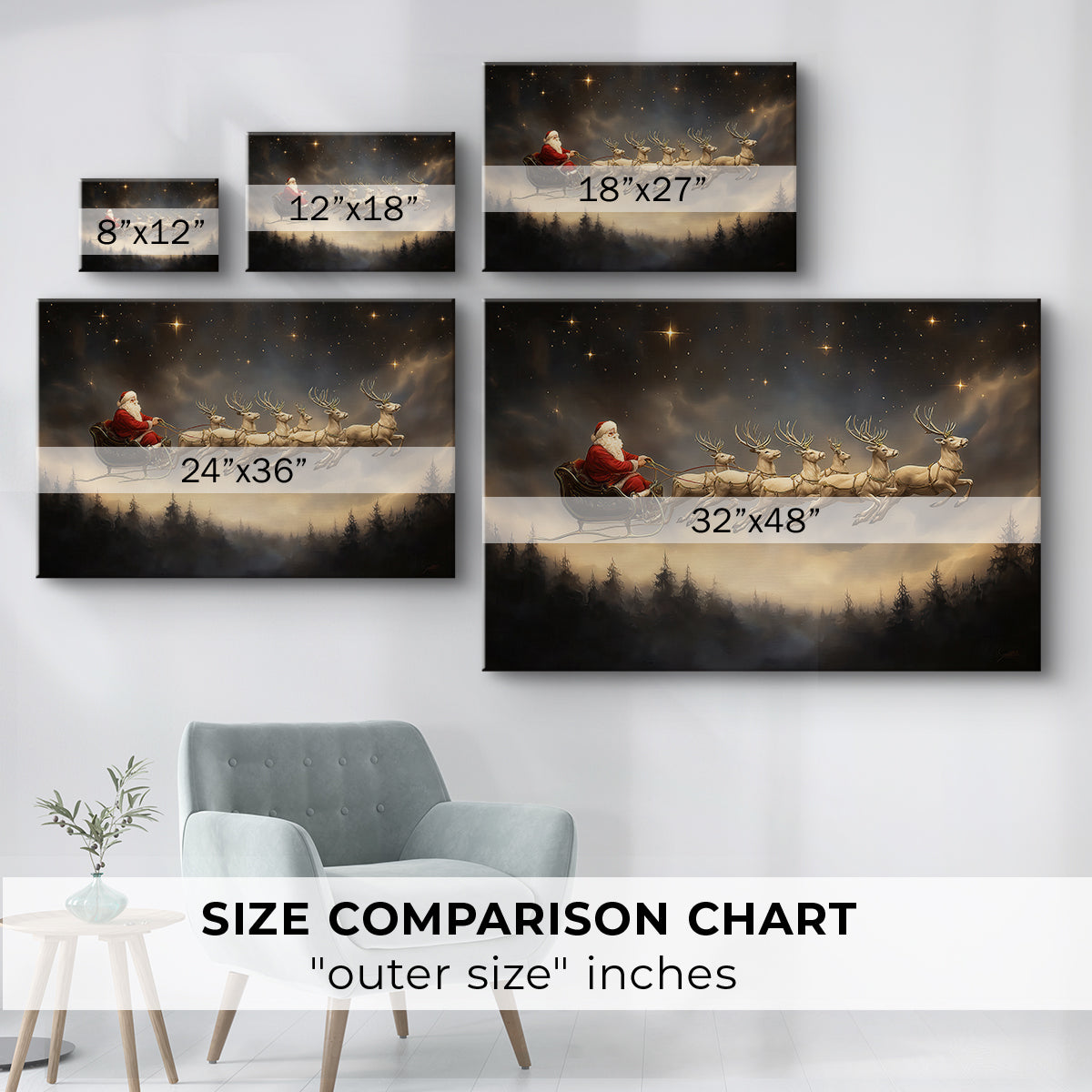 Warm Lantern Carols at Midnight - Canvas Art Print