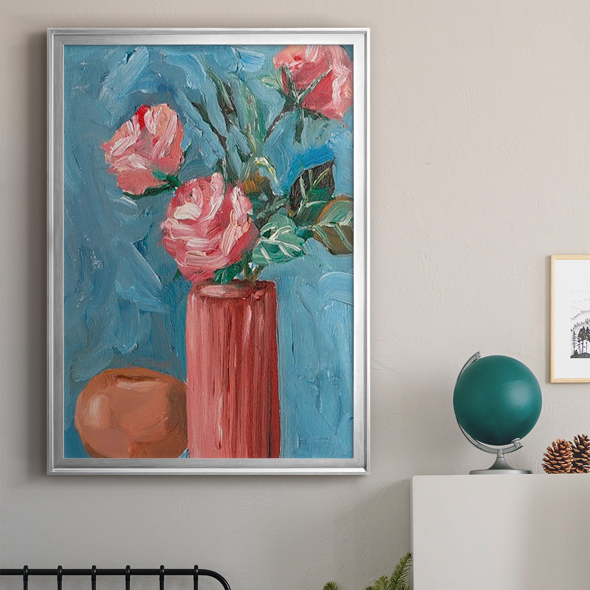 Rosa Blooms II - Modern Framed Canvas Print