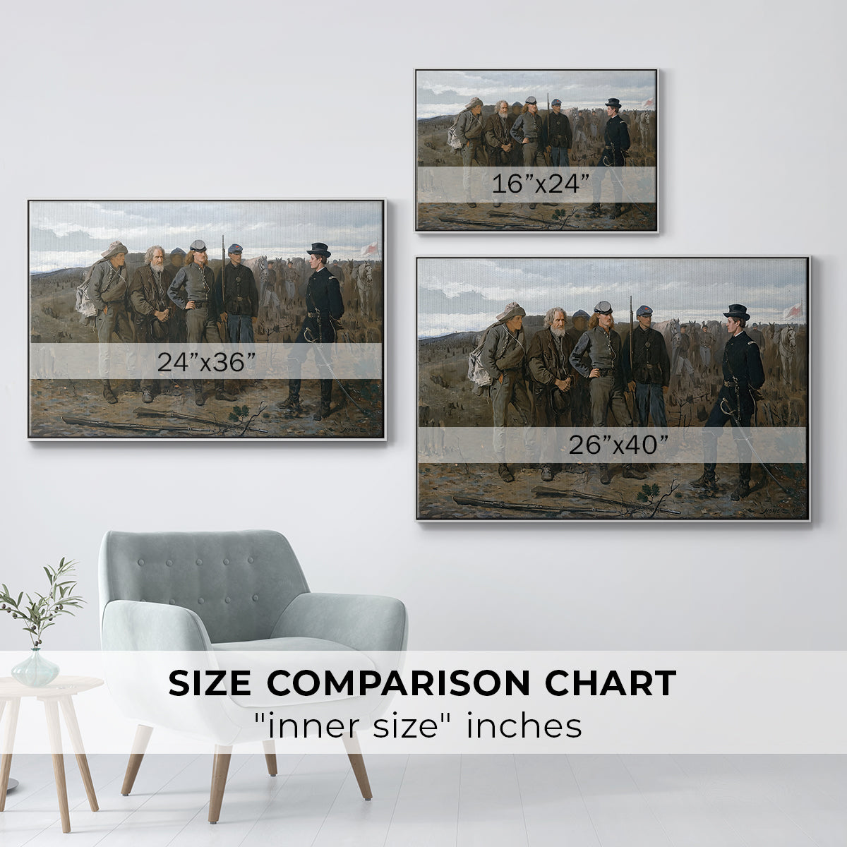Prisoners from the Front, 1866 - Floater Framed Canvas Print
