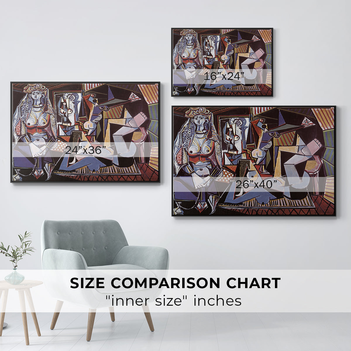 Women of Algiers (Version O), 1955 - Floater Framed Canvas Print