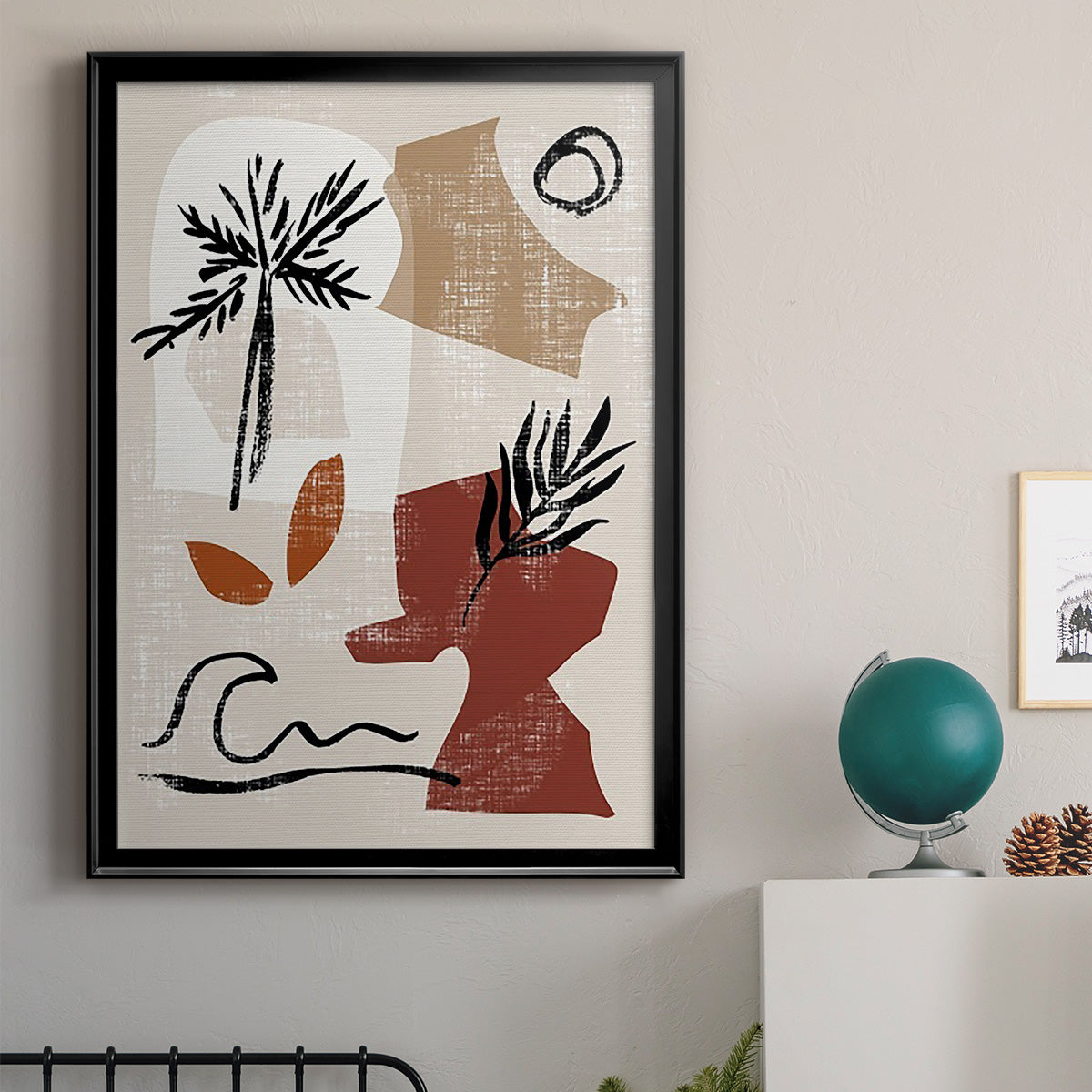 Soft Palms III - Modern Framed Canvas Print