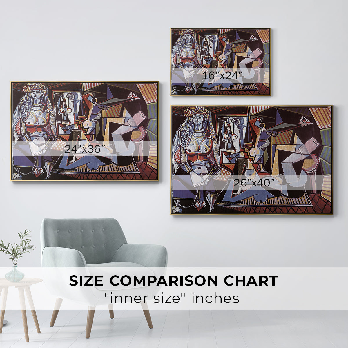 Women of Algiers (Version O), 1955 - Floater Framed Canvas Print