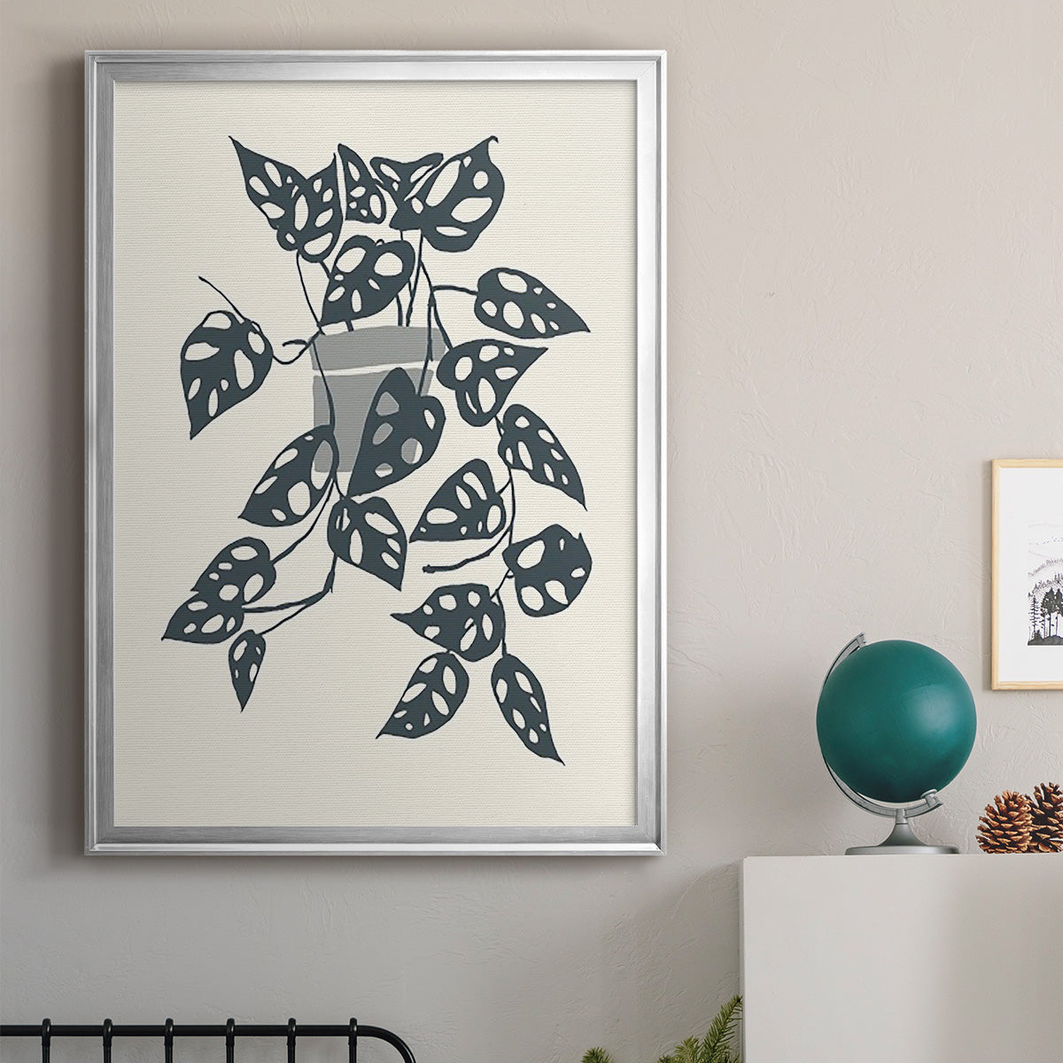Growing Leaves II - Modern Framed Canvas Print