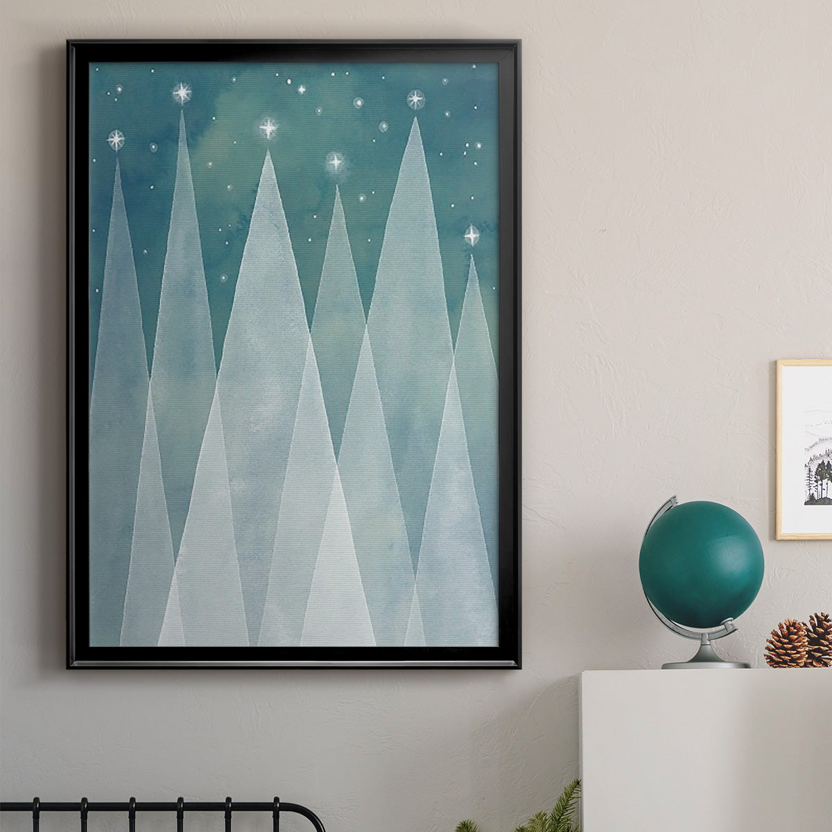 Mod Evergreens II - Modern Framed Canvas Print