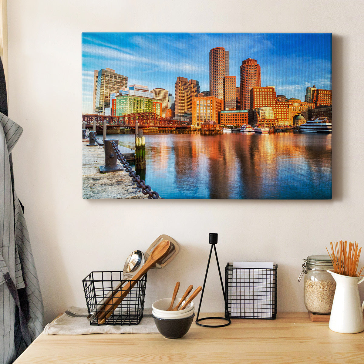 Boston Skyline with Financial District - Canvas Art Print