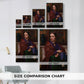 Size comparison chart for canvas art prints, showing multiple size options.