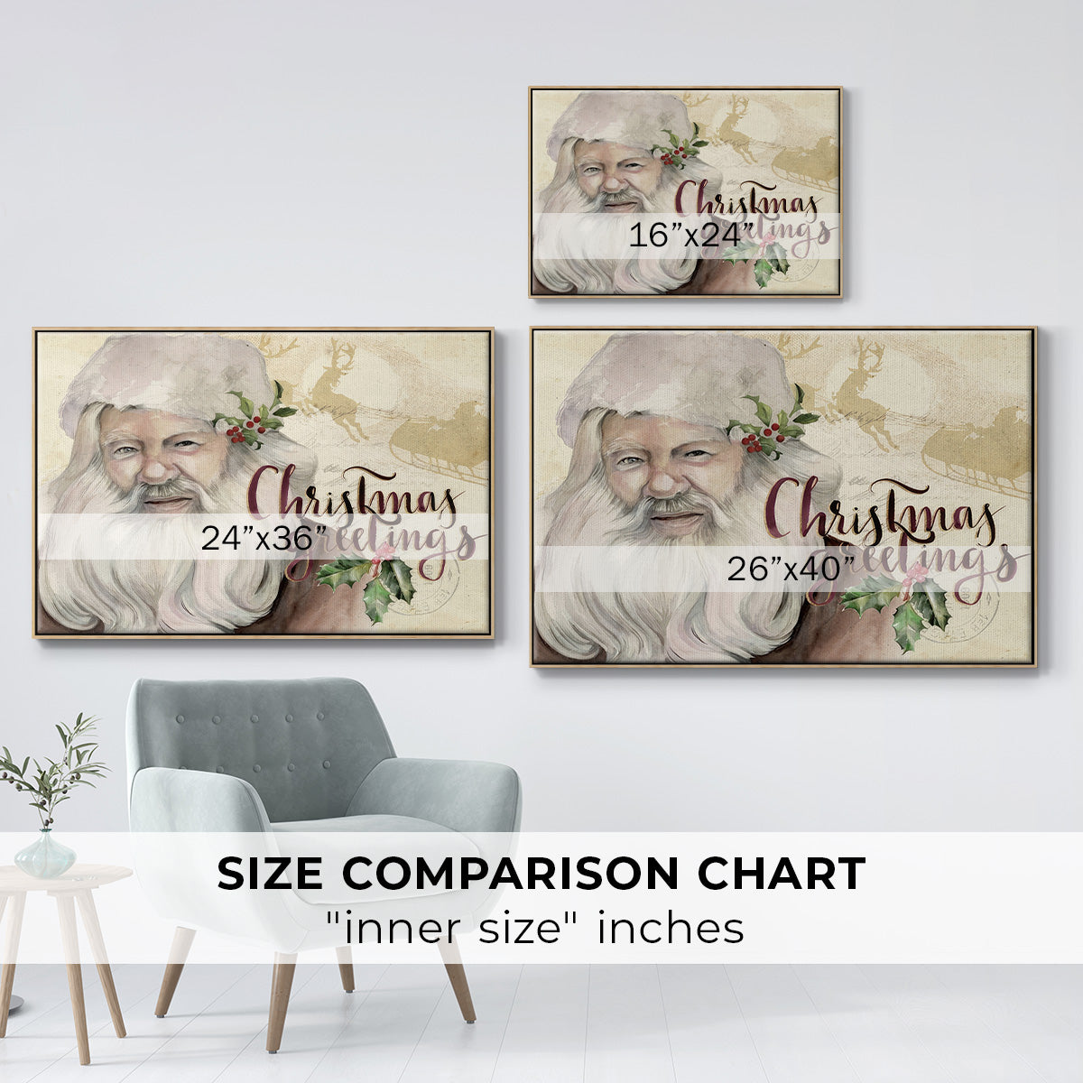 Christmas Greetings Collection A - Floater Framed Canvas Print