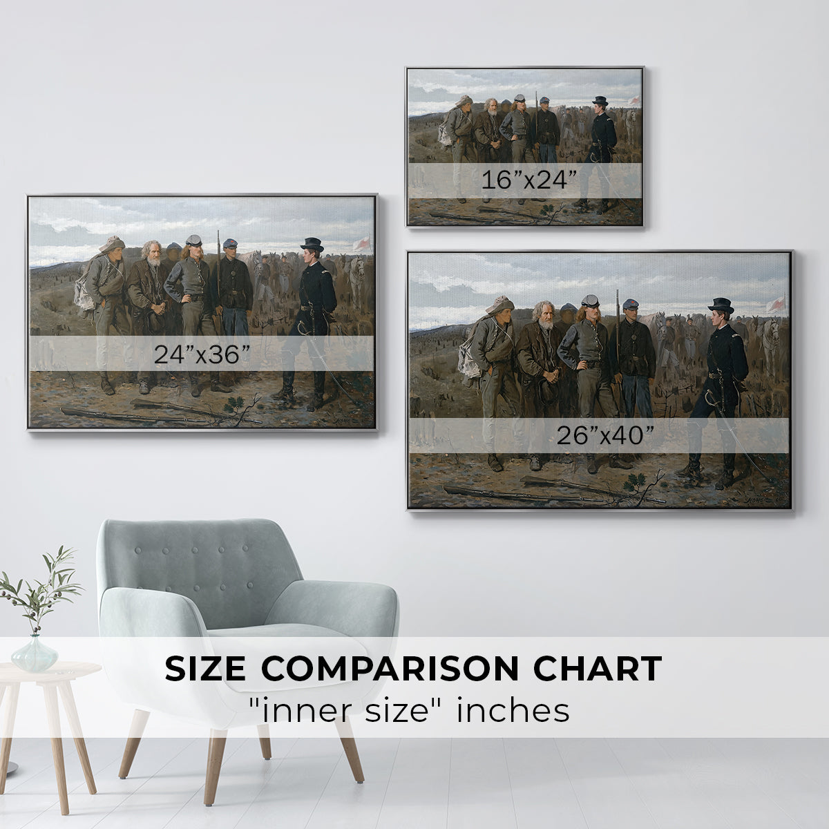 Prisoners from the Front, 1866 - Floater Framed Canvas Print