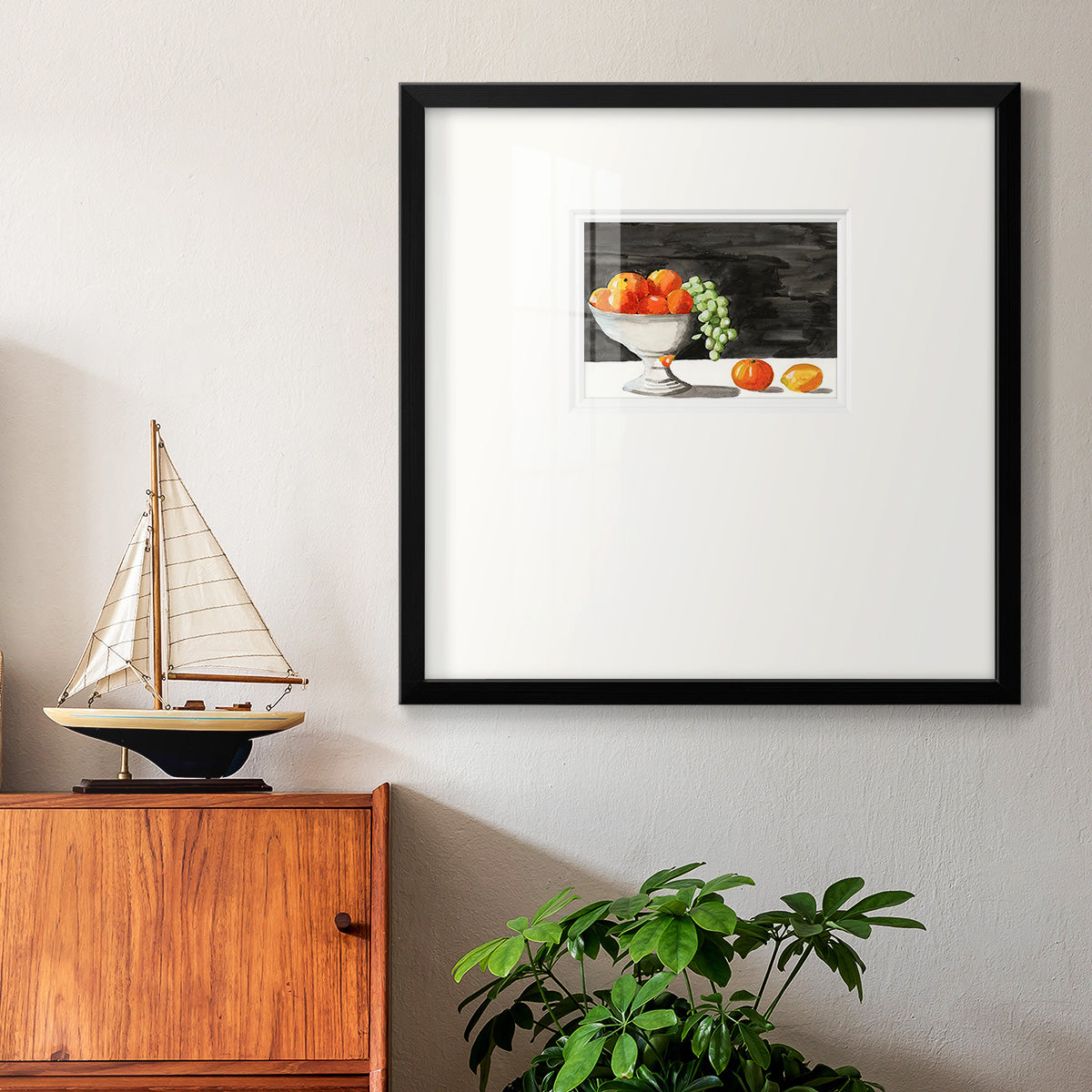 Watercolor Fruit Bowl II Premium Framed Print Double Matboard