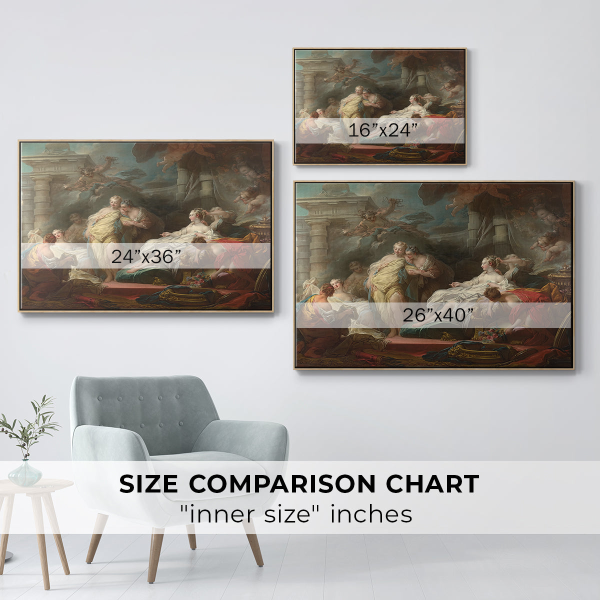 Psyche Showing Her Sisters Her Gifts from Cupid, 1753 - Floater Framed Canvas Print