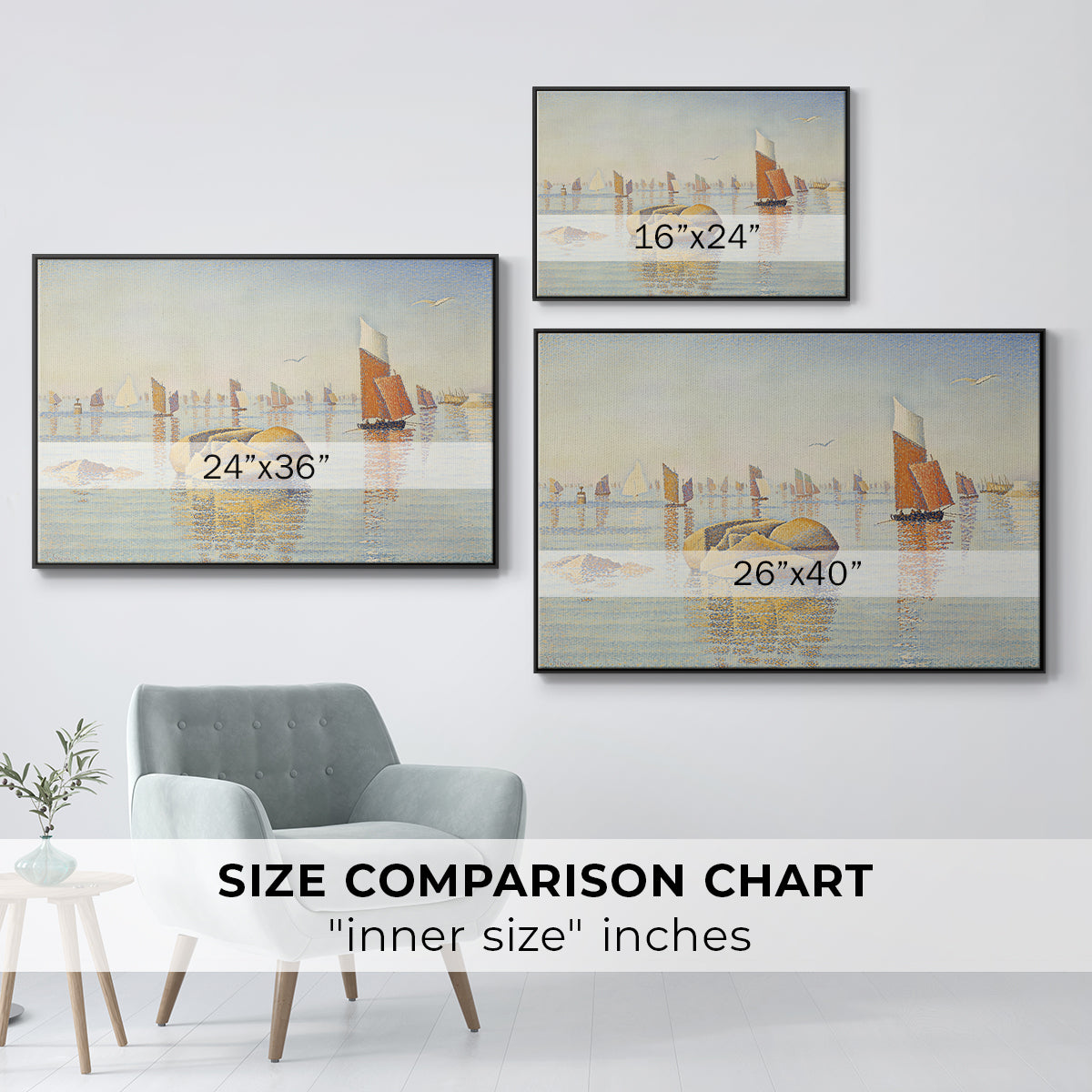 Concarneau, Quiet Morning, Opus 219, 1891 - Floater Framed Canvas Print