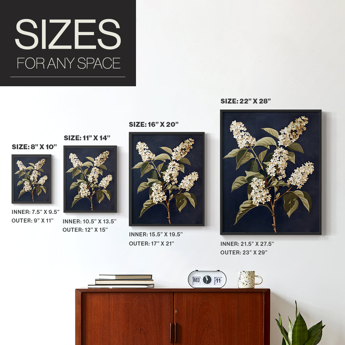 Floral Study Series LII - Restickable Framed Art Set