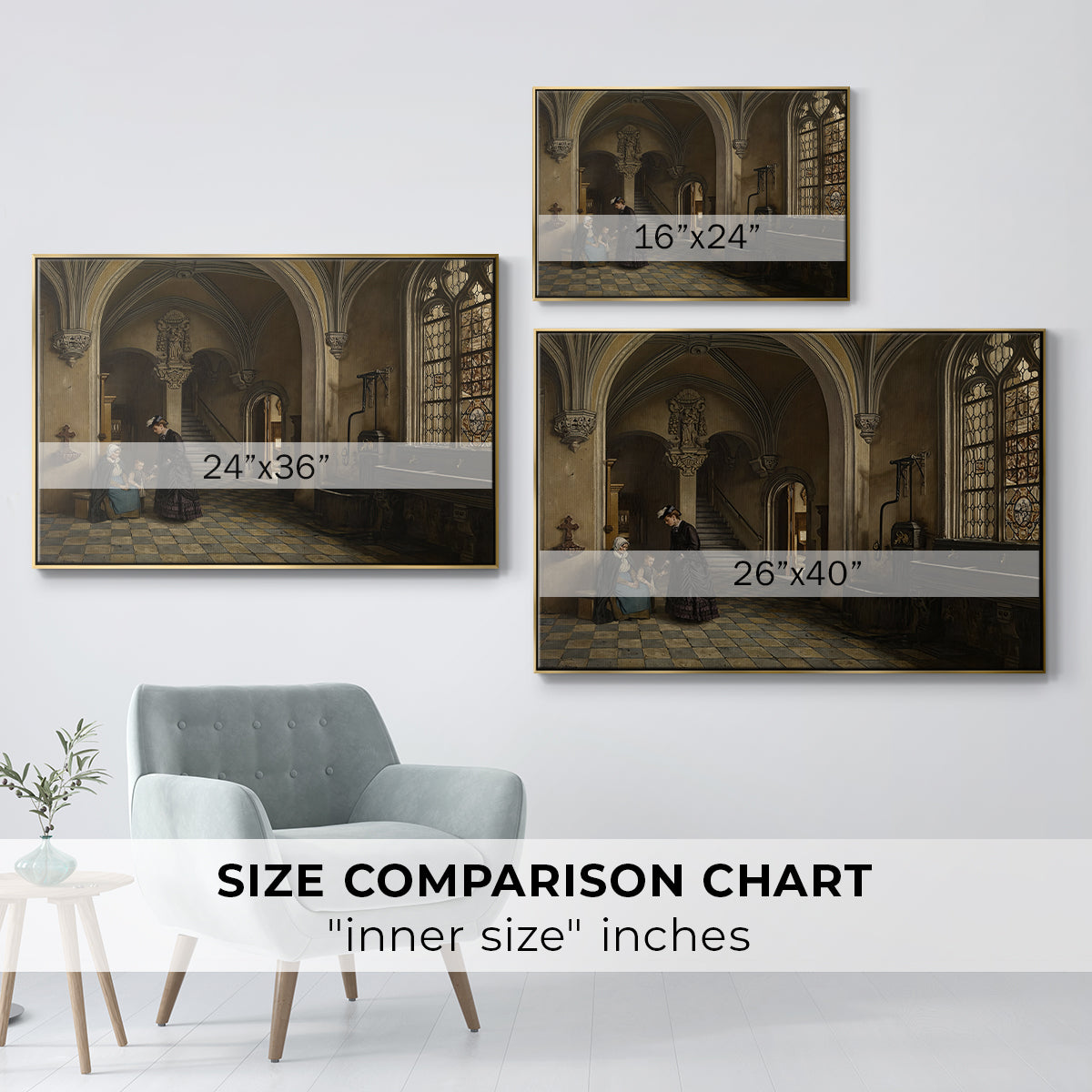 Interior of the Church of Saint Paul in Antwerp, c. 1865-1869 - Floater Framed Canvas Print