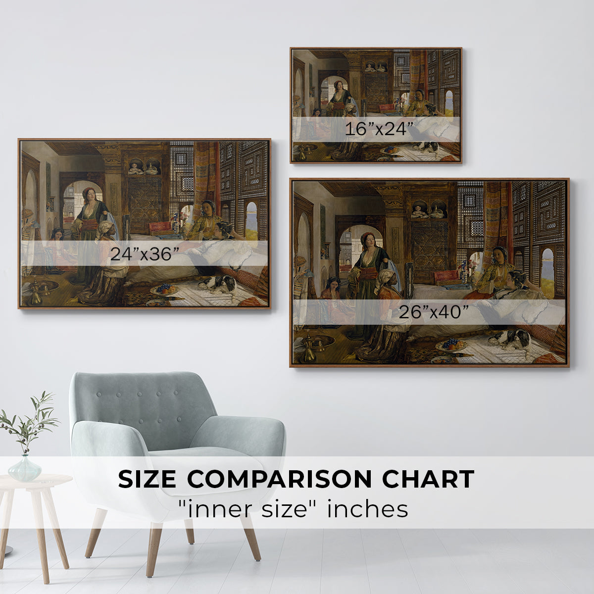 The Harem, 1876 - Floater Framed Canvas Print