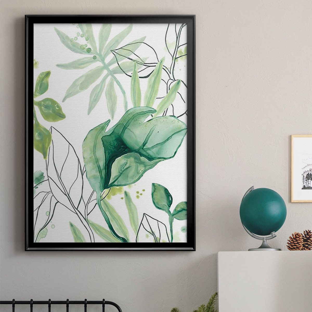 Tropical Palm Chorus II - Modern Framed Canvas Print