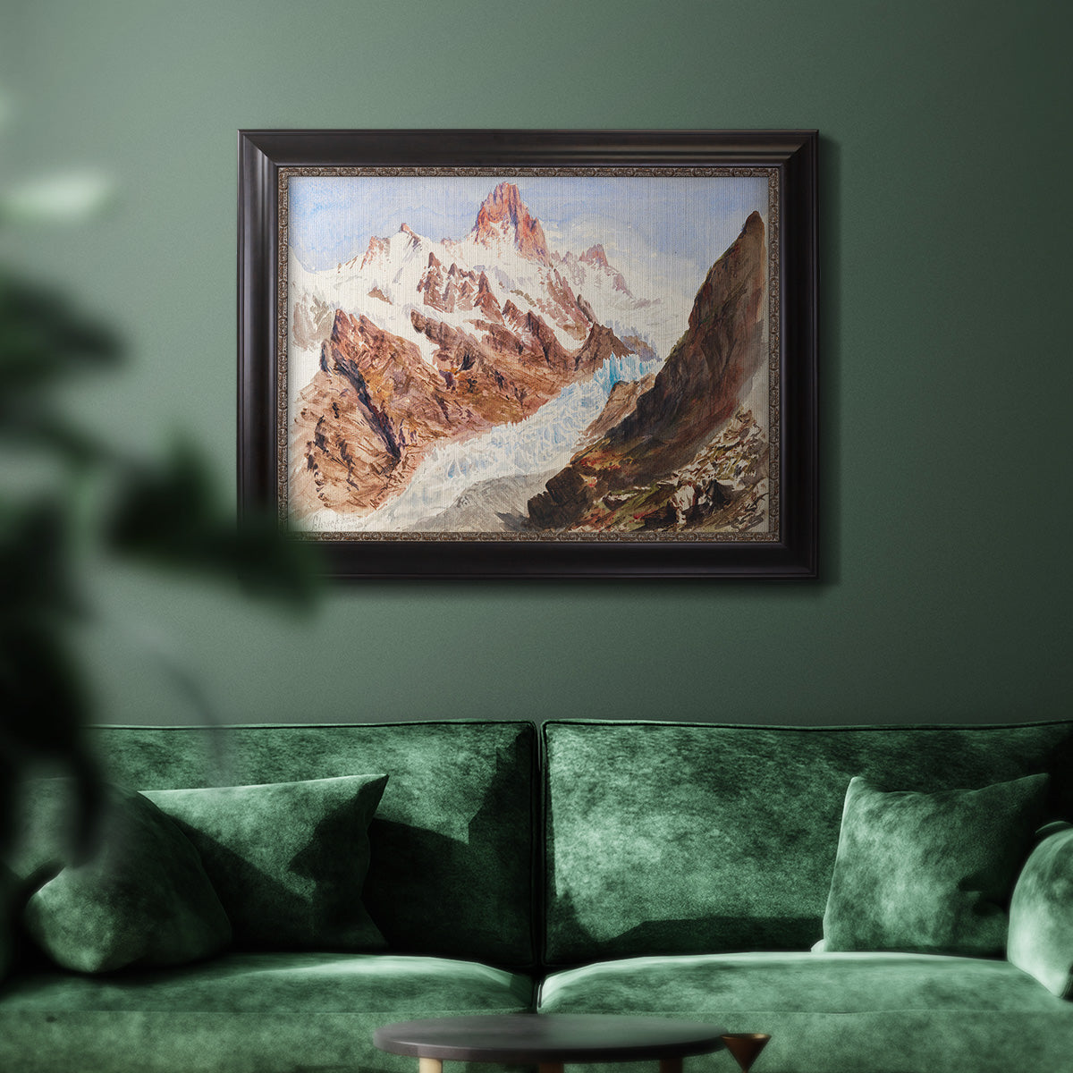 Schreckhorn, Eismeer - Ornate Framed Canvas Print