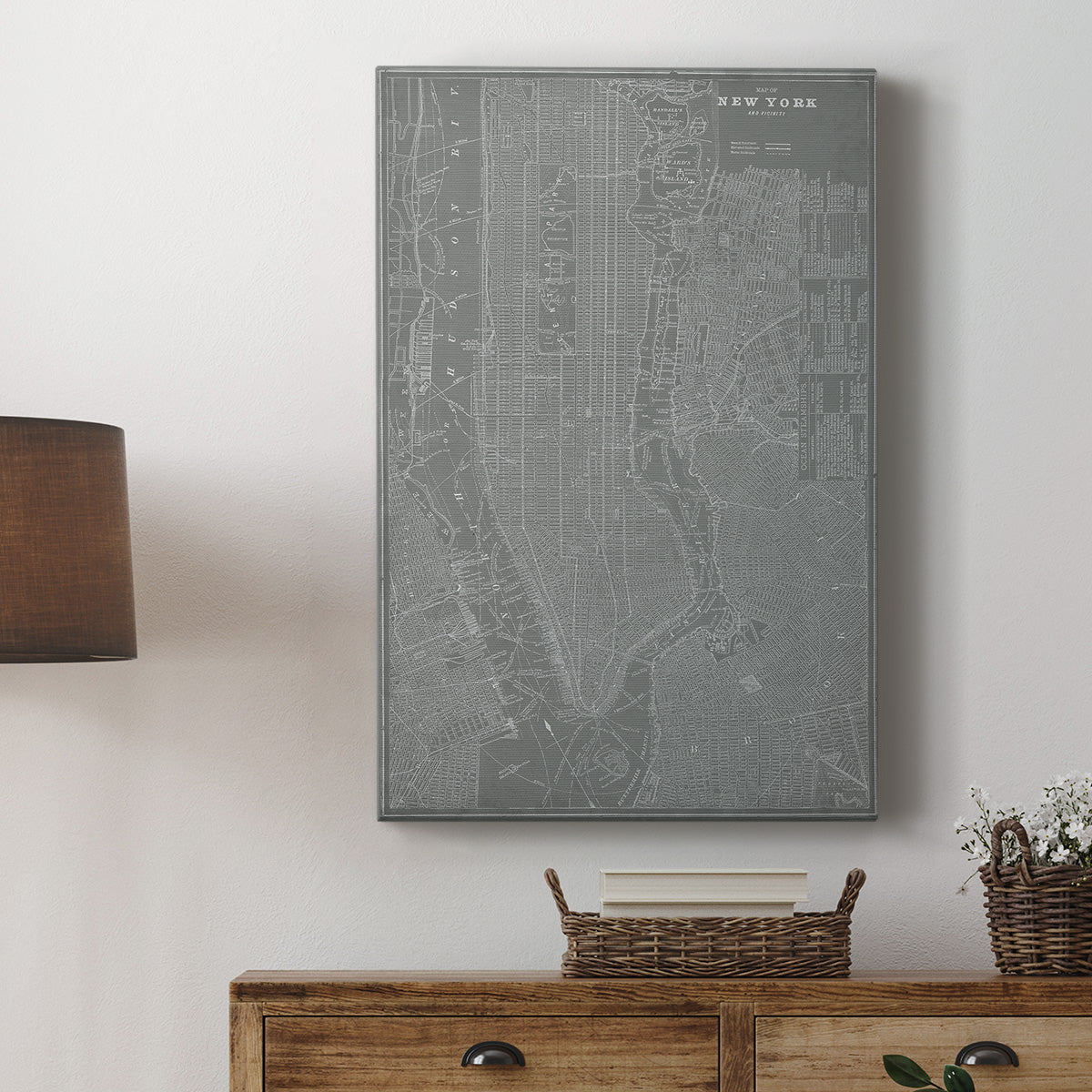 City Map of New York Premium Gallery Wrapped Canvas - Ready to Hang