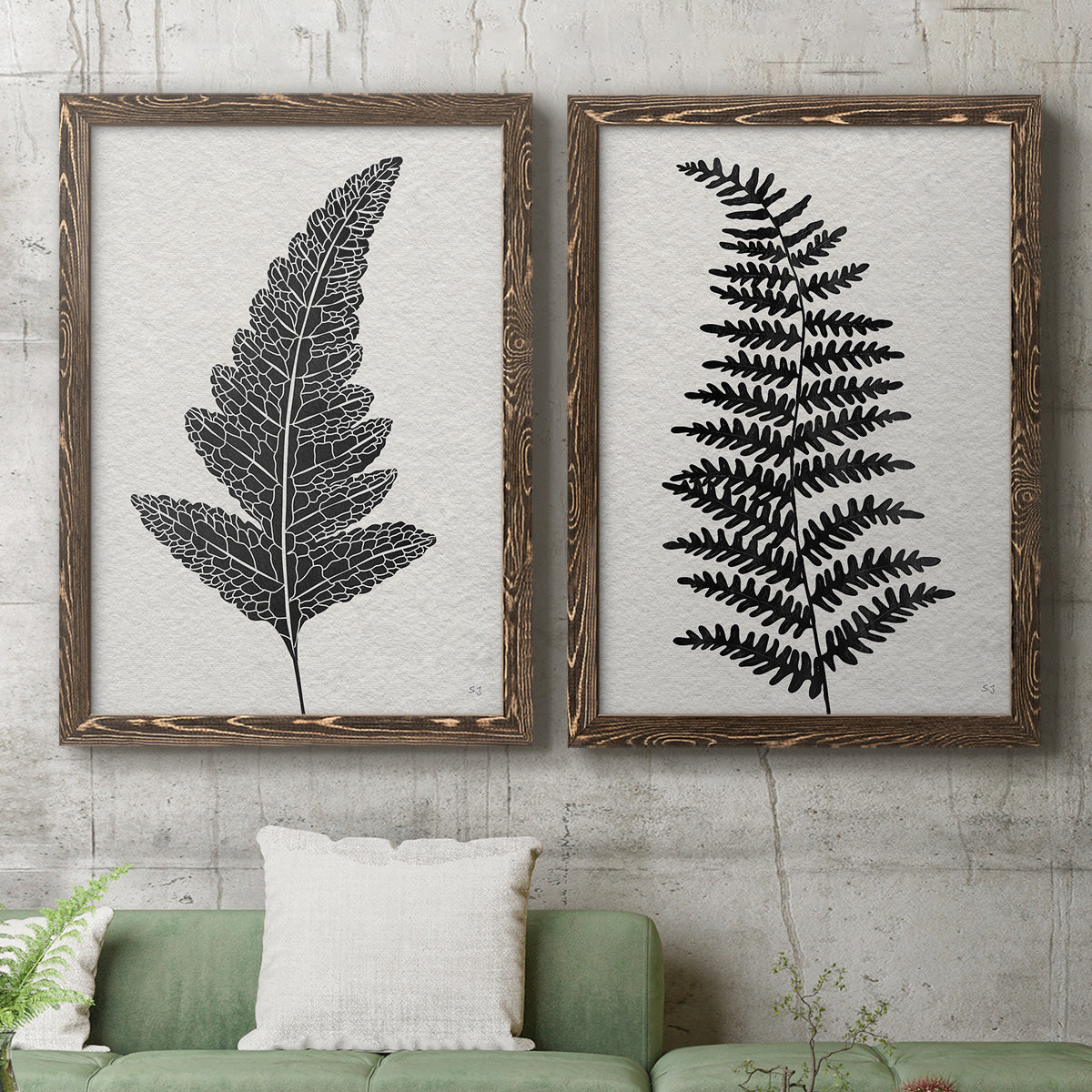 Forest Fern I - Premium Framed Canvas 2 Piece Set - Ready to Hang