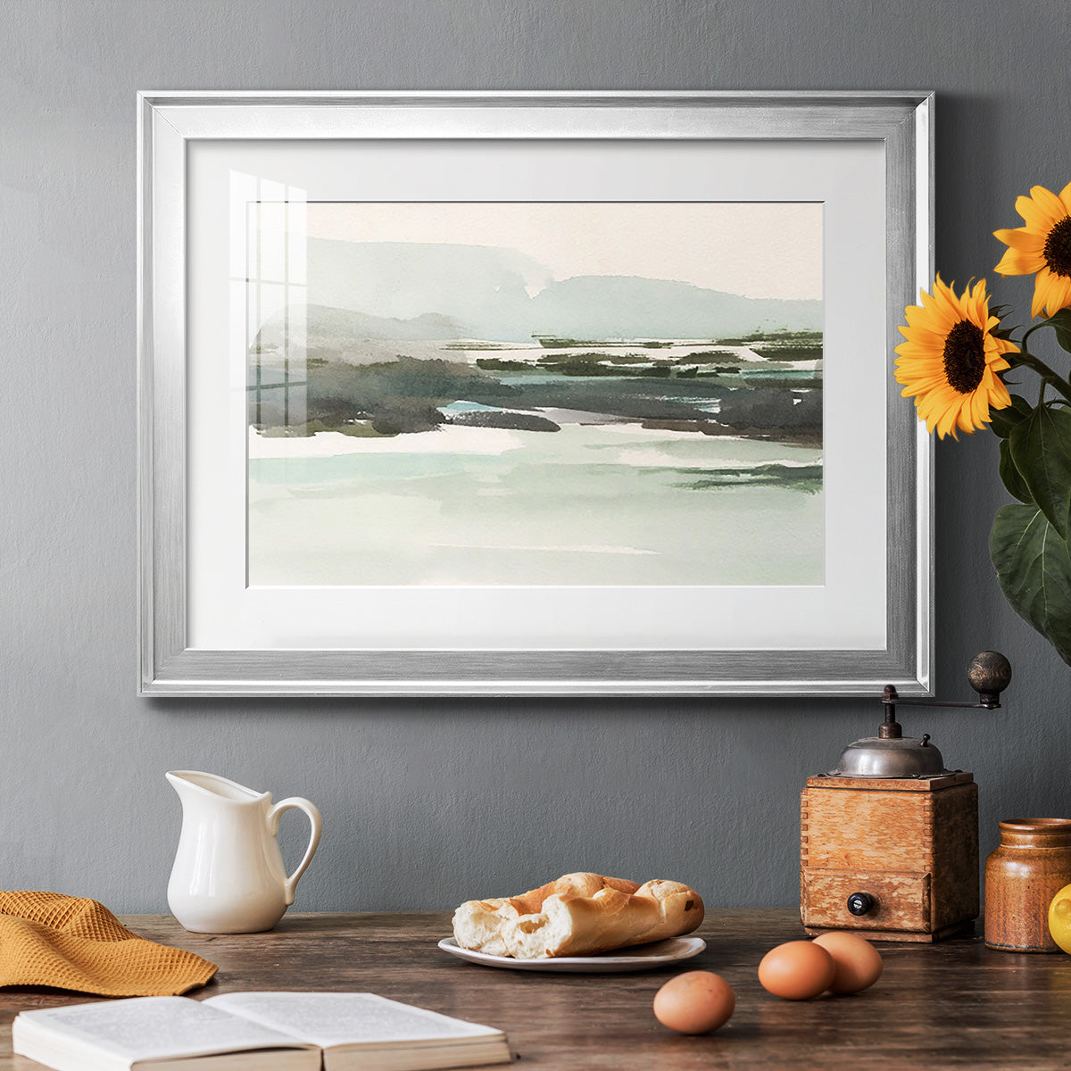 Turquoise Marsh I - Modern Framed Art Print