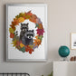 Raccoons Autumn Leaf Wreath - Modern Framed Canvas Print