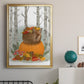 Fox Curled on Pumpkin - Modern Framed Canvas Print