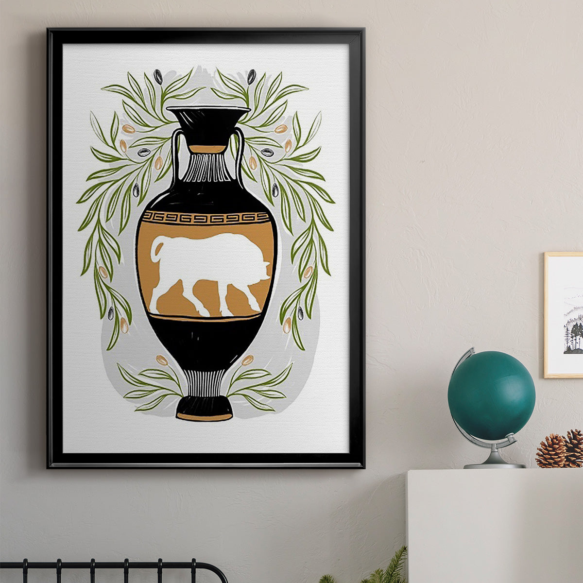 Greek Vases IV - Modern Framed Canvas Print
