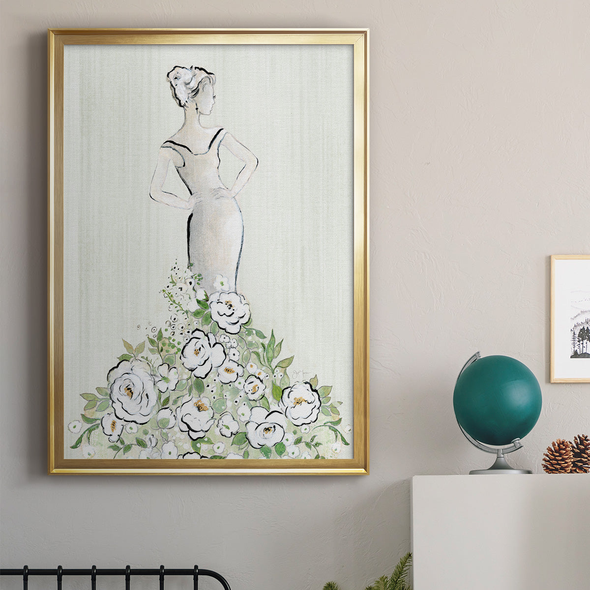 Fashion Floral Figurative - Modern Framed Canvas Print