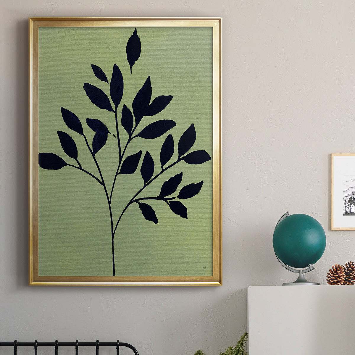Earthly Botanical I - Modern Framed Canvas Print