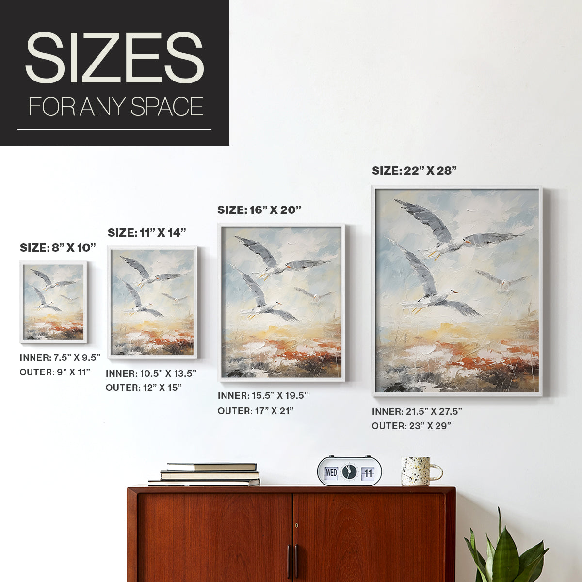 Sea and Shore Series CII - Restickable Framed Art Set