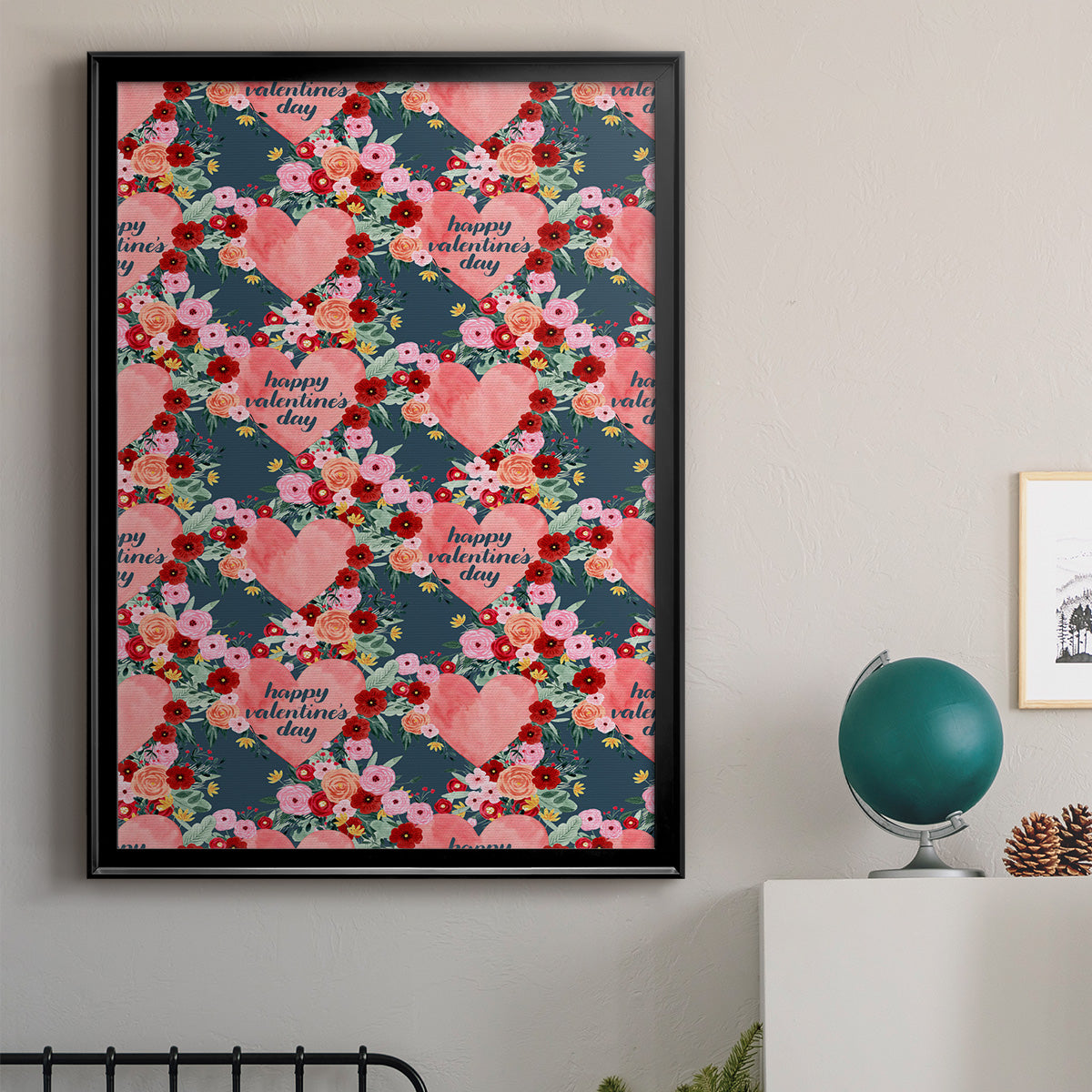 Sweet Hearts Collection E - Modern Framed Canvas Print
