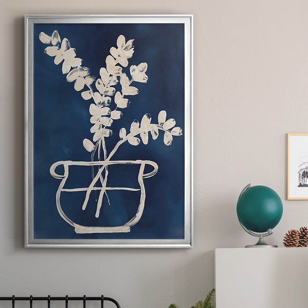 Vessel on Indigo II - Modern Framed Canvas Print