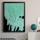 Teal Cascade I - Modern Framed Canvas Print