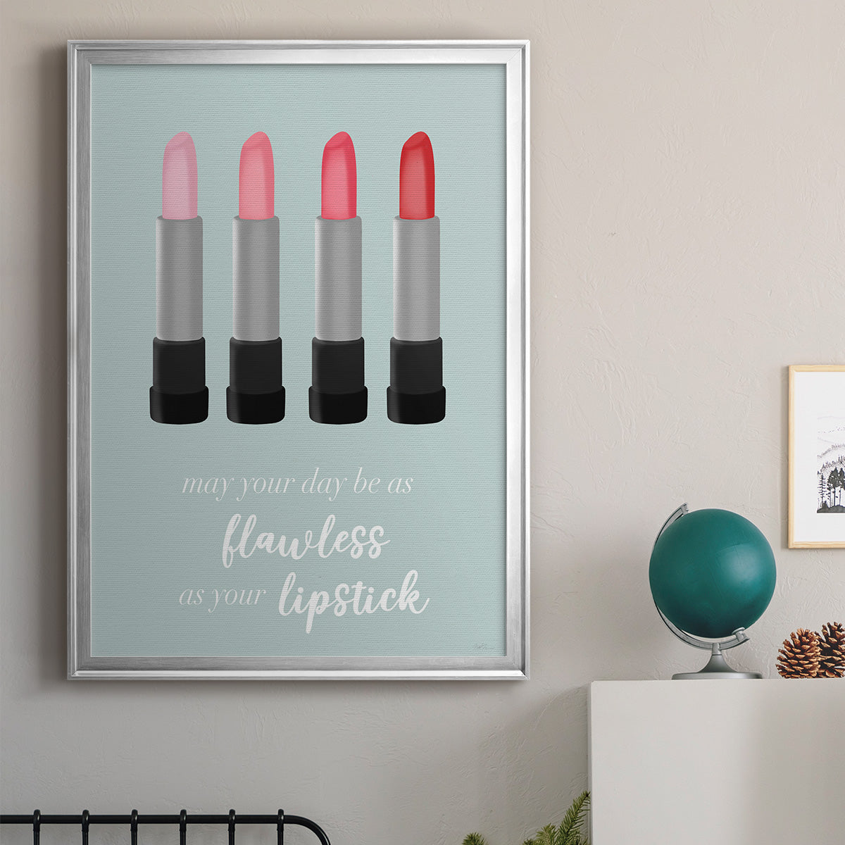 Flawless Lipstick - Modern Framed Canvas Print