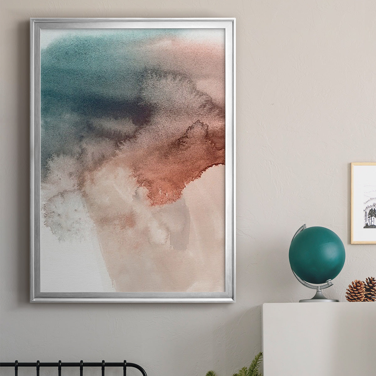 Red Ochre Abstract III - Modern Framed Canvas Print