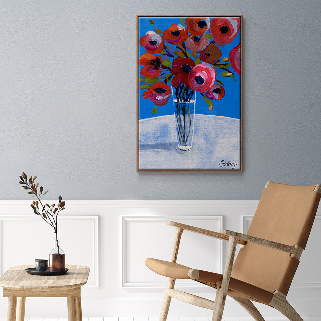 Poppies - Framed Premium Gallery Wrapped Canvas L Frame - Ready to Hang