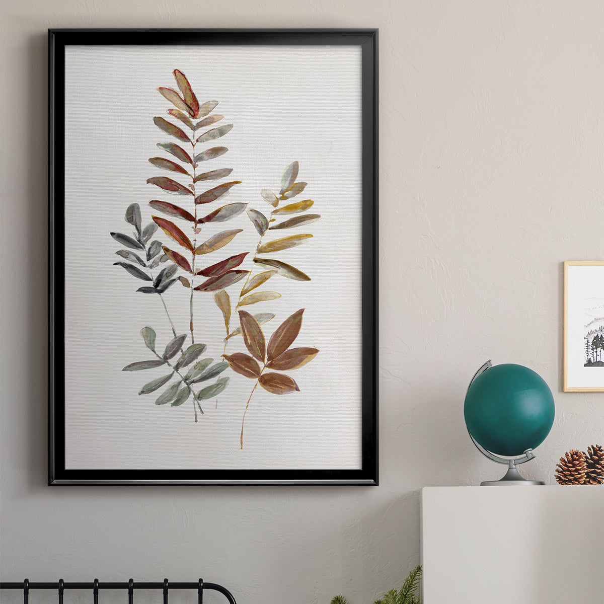 Autumn Leaves I - Modern Framed Canvas Print