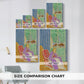 Size comparison chart for canvas art prints, showing multiple size options.