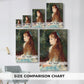 Size comparison chart for canvas art prints, showing multiple size options.