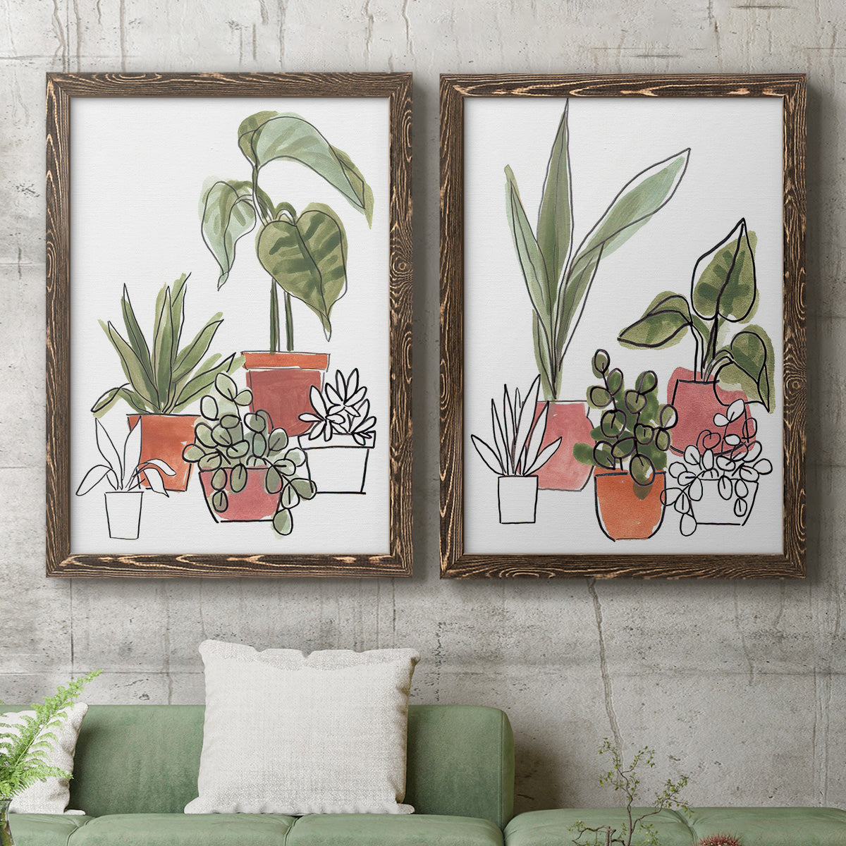 Home Grown I - Premium Framed Canvas 2 Piece Set - Ready to Hang