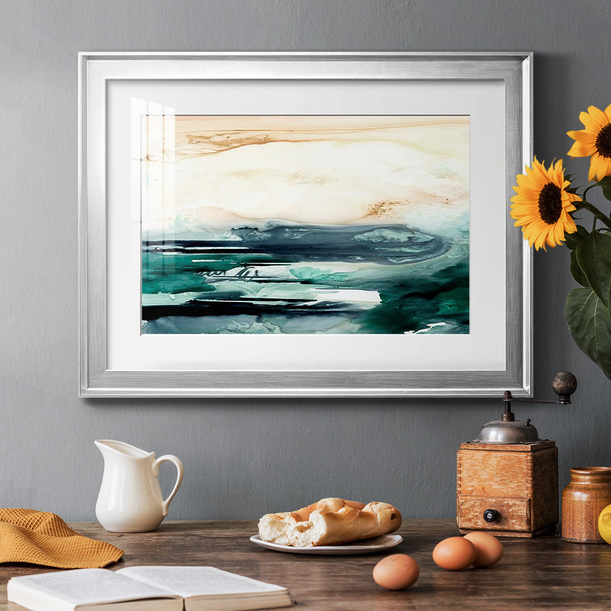 Sea Foam Flow II Premium Framed Print - Ready to Hang