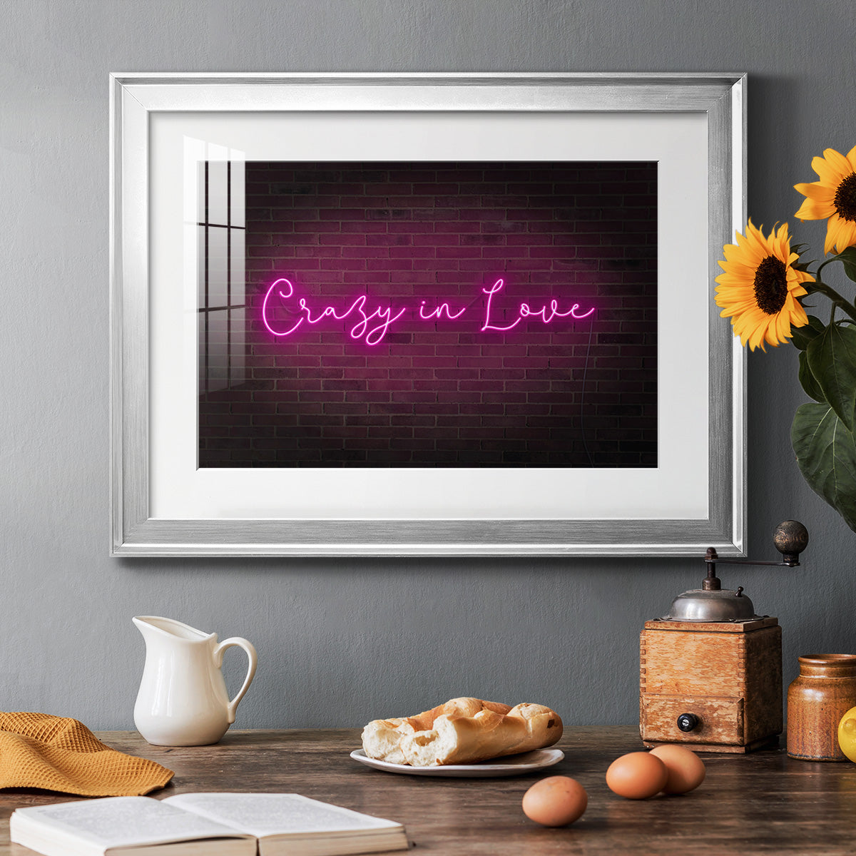 Neon Love II - Modern Framed Art Print