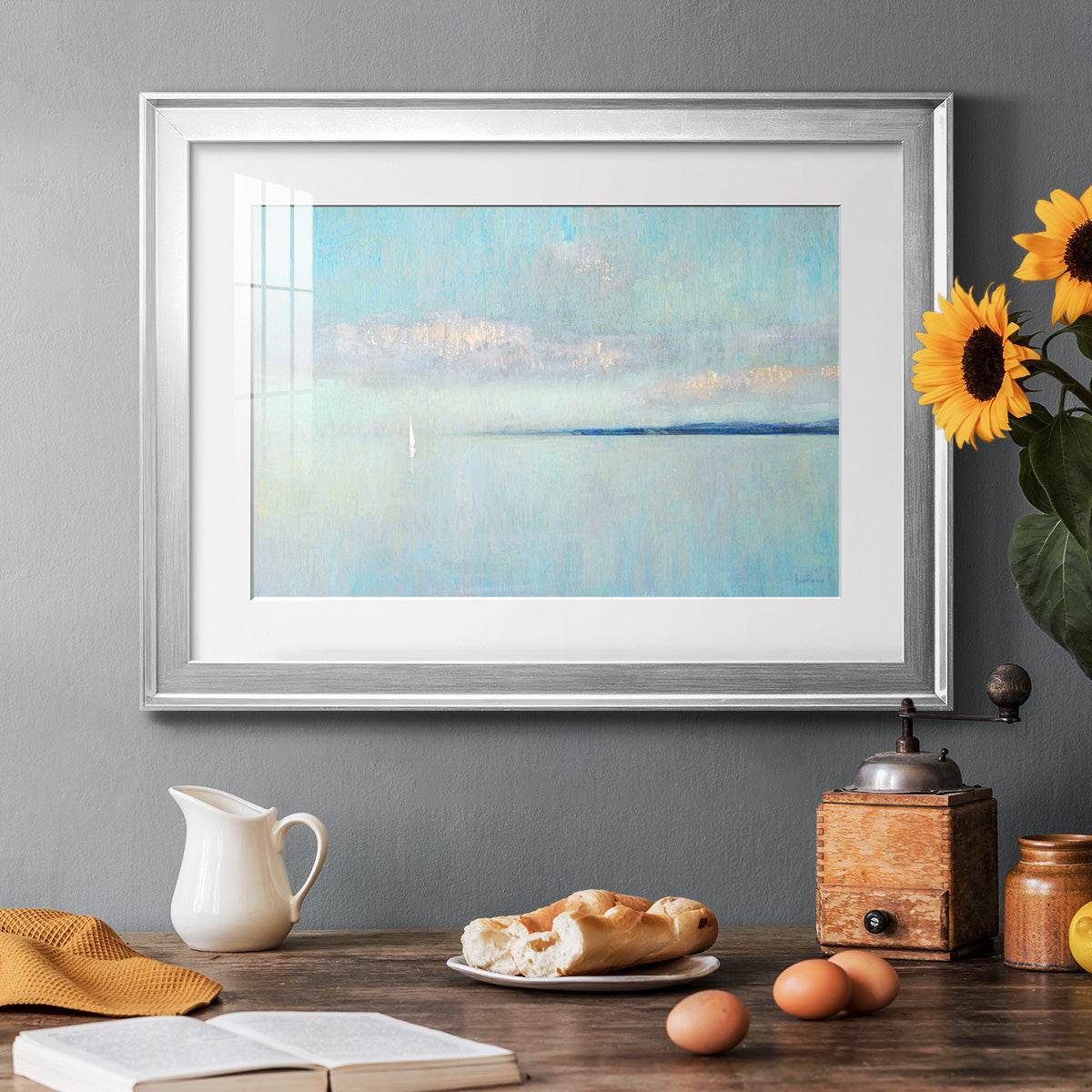 Sunrise Haze - Modern Framed Art Print