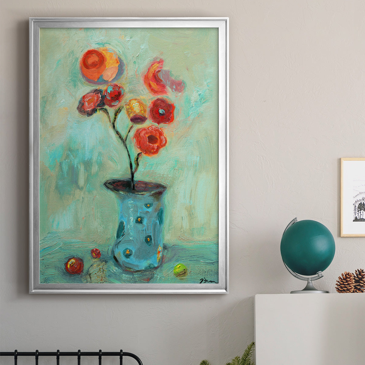 Orange Pop - Modern Framed Canvas Print