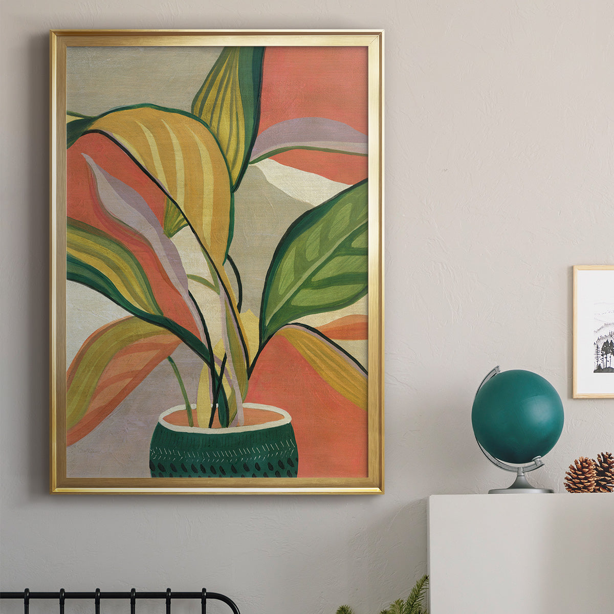 Potted Bird of Paradise - Modern Framed Canvas Print