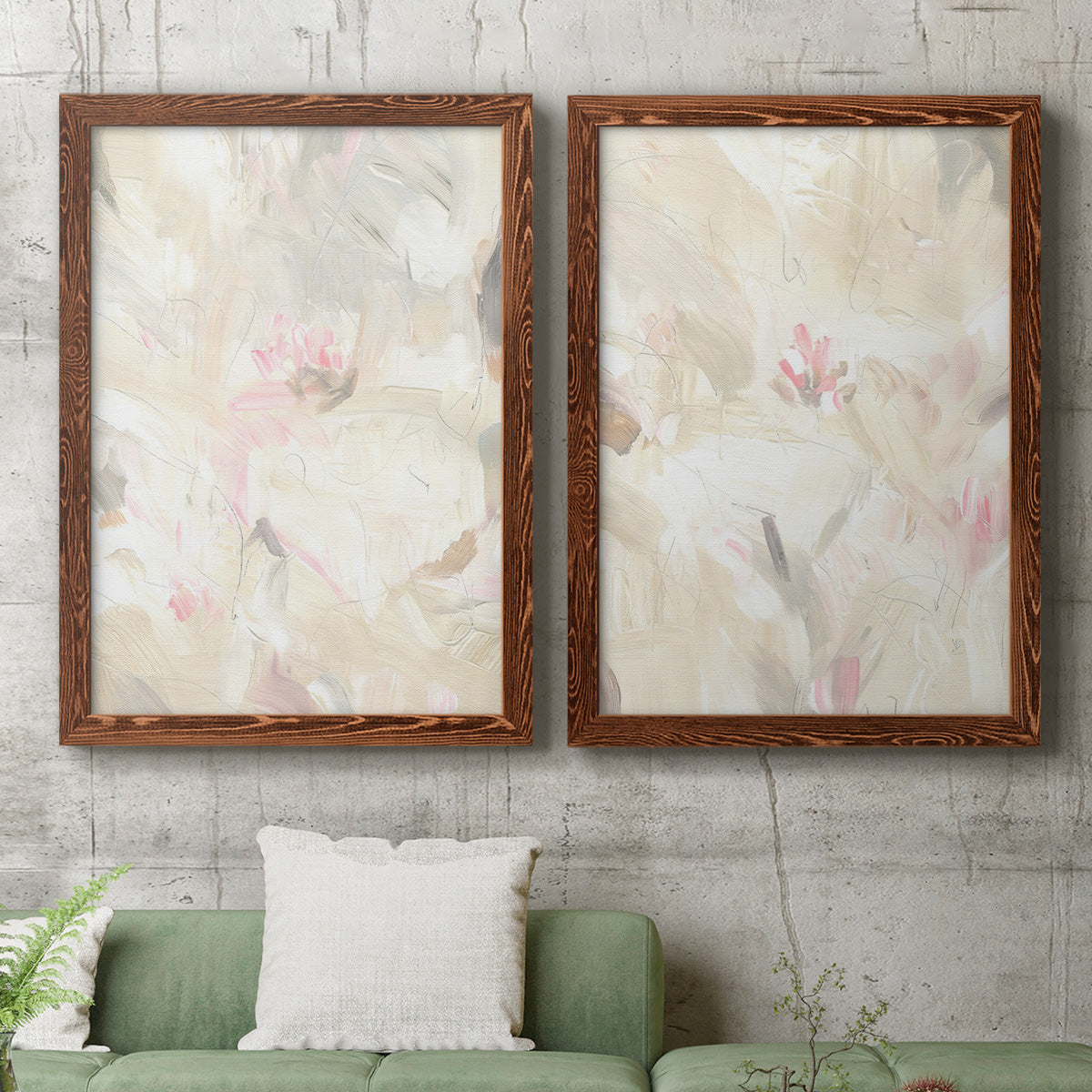 Soft Abstraction I - Premium Framed Canvas 2 Piece Set - Ready to Hang