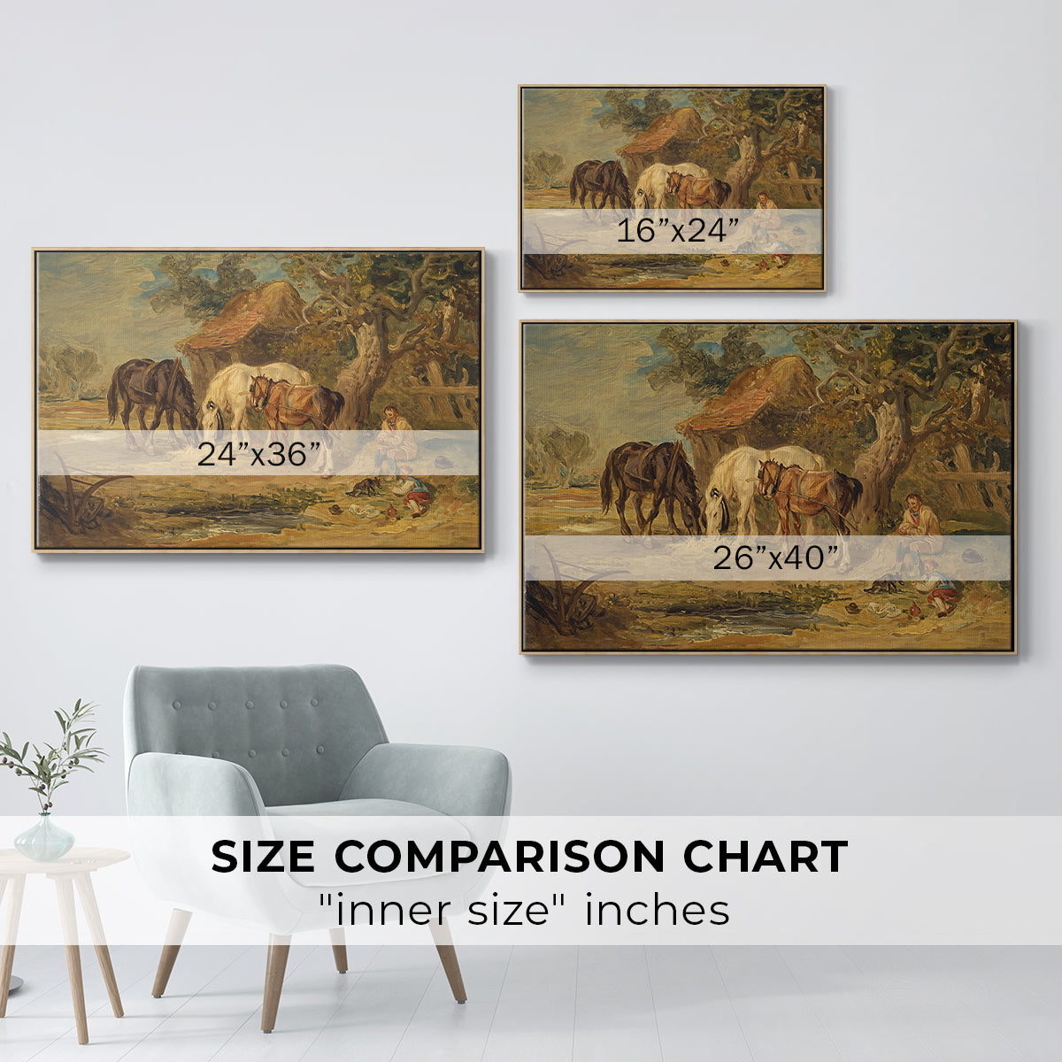 The Midday Meal, 1835 - Floater Framed Canvas Print