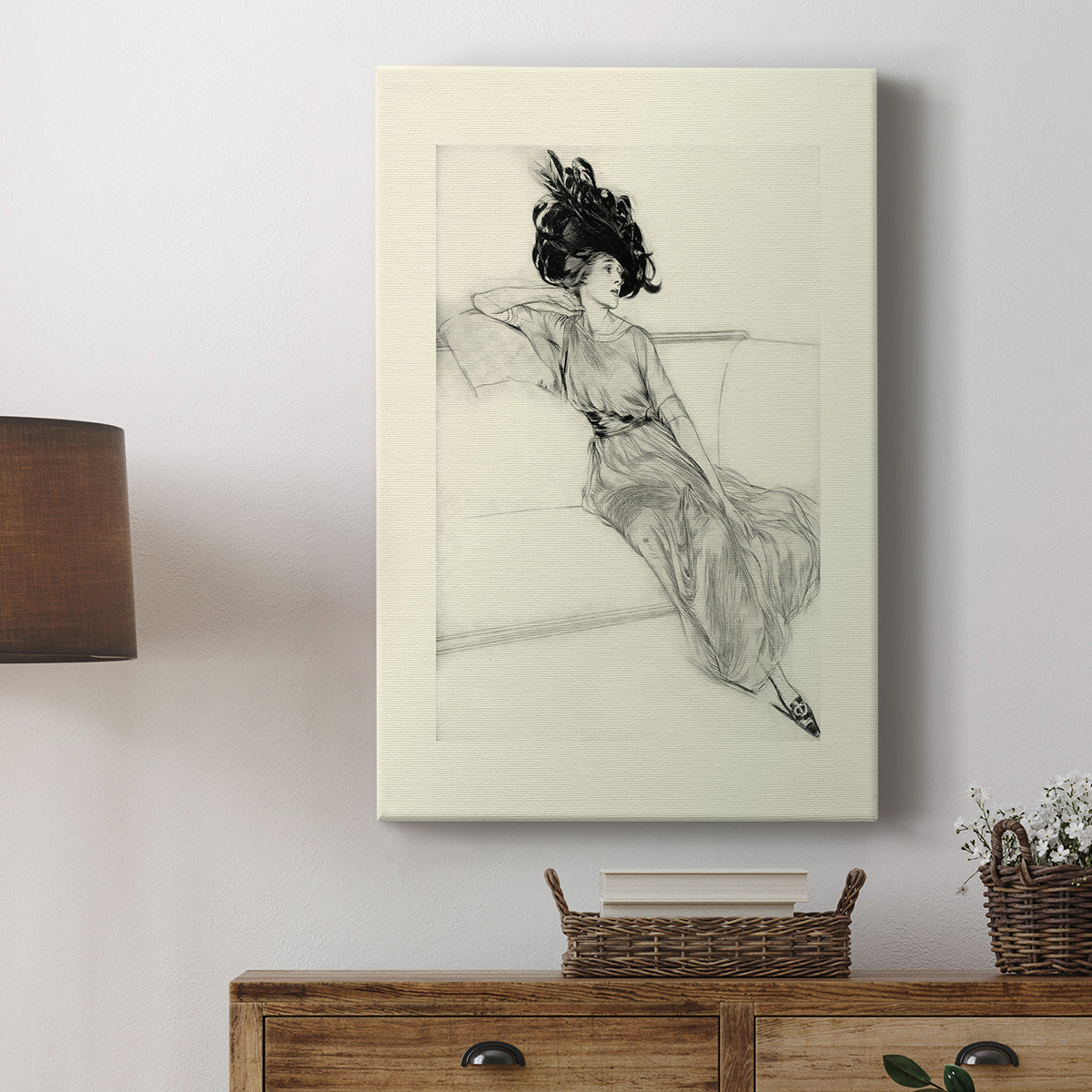 Feather Hat I Premium Gallery Wrapped Canvas - Ready to Hang